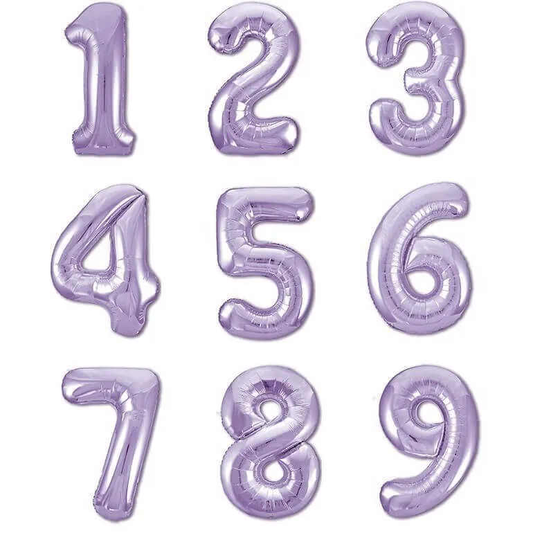 Воздушный шар - Цифра, Сиреневый, 40"/100 см