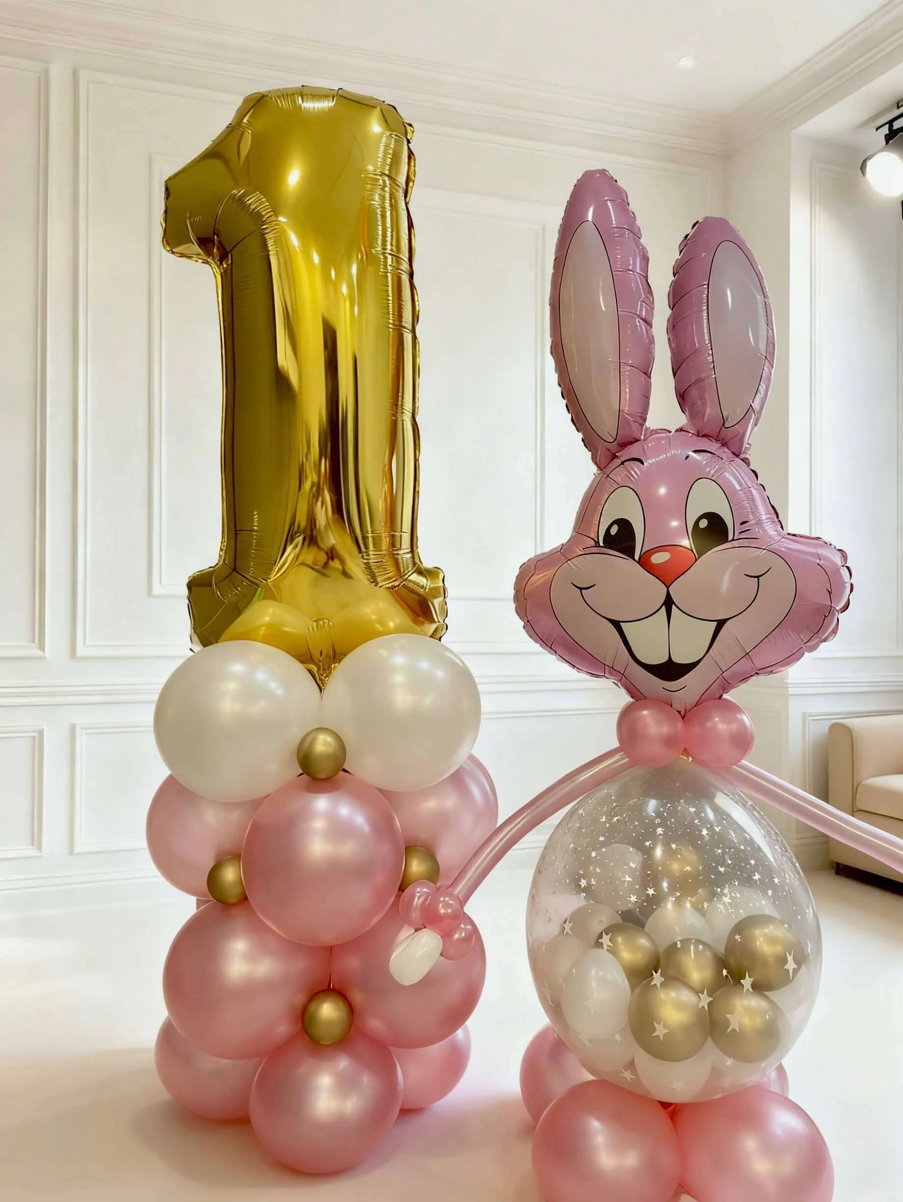Воздушный шар - Заяц пузатик и Цифра на стойке