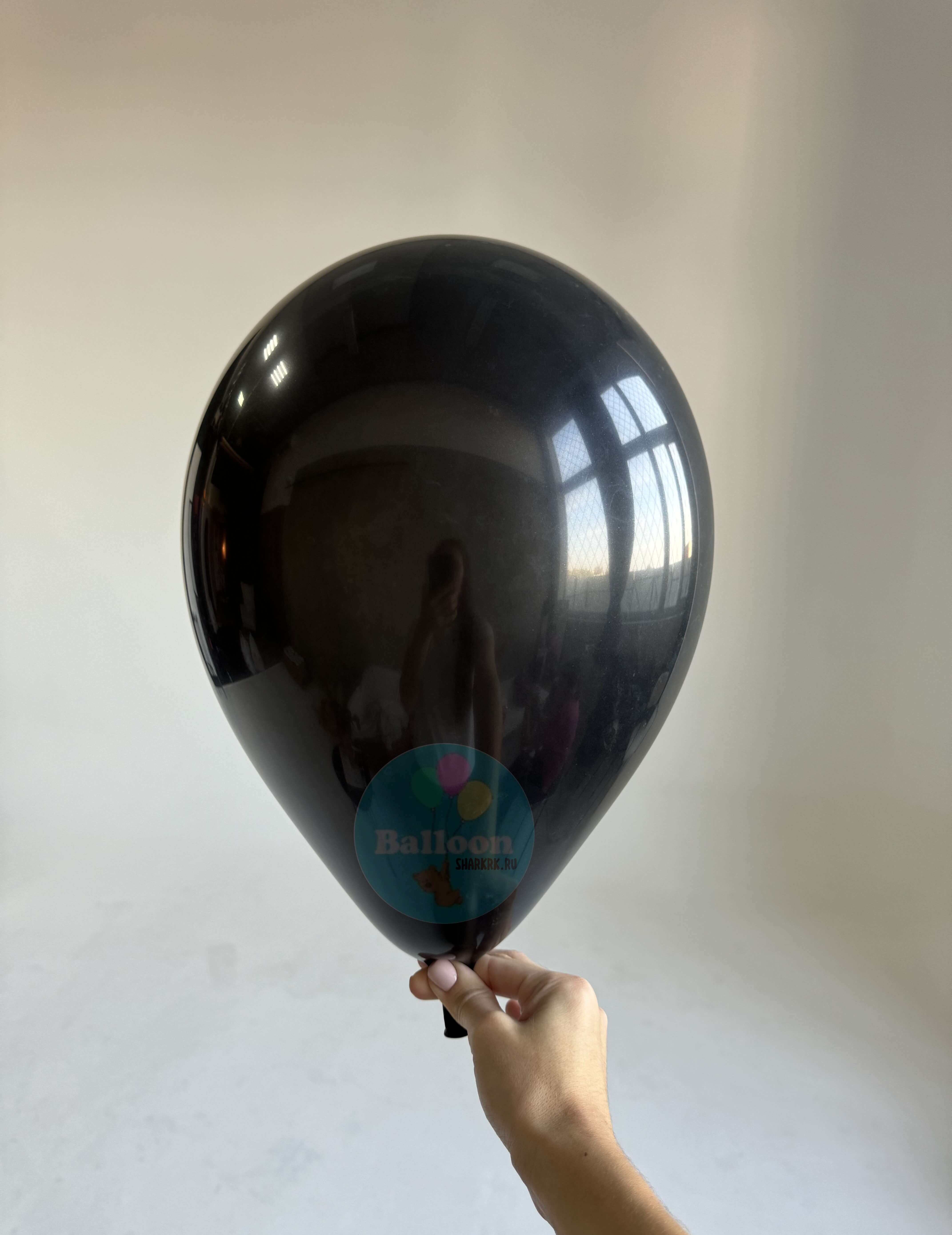 Гелиевый шар, Черный, 12"/30 см