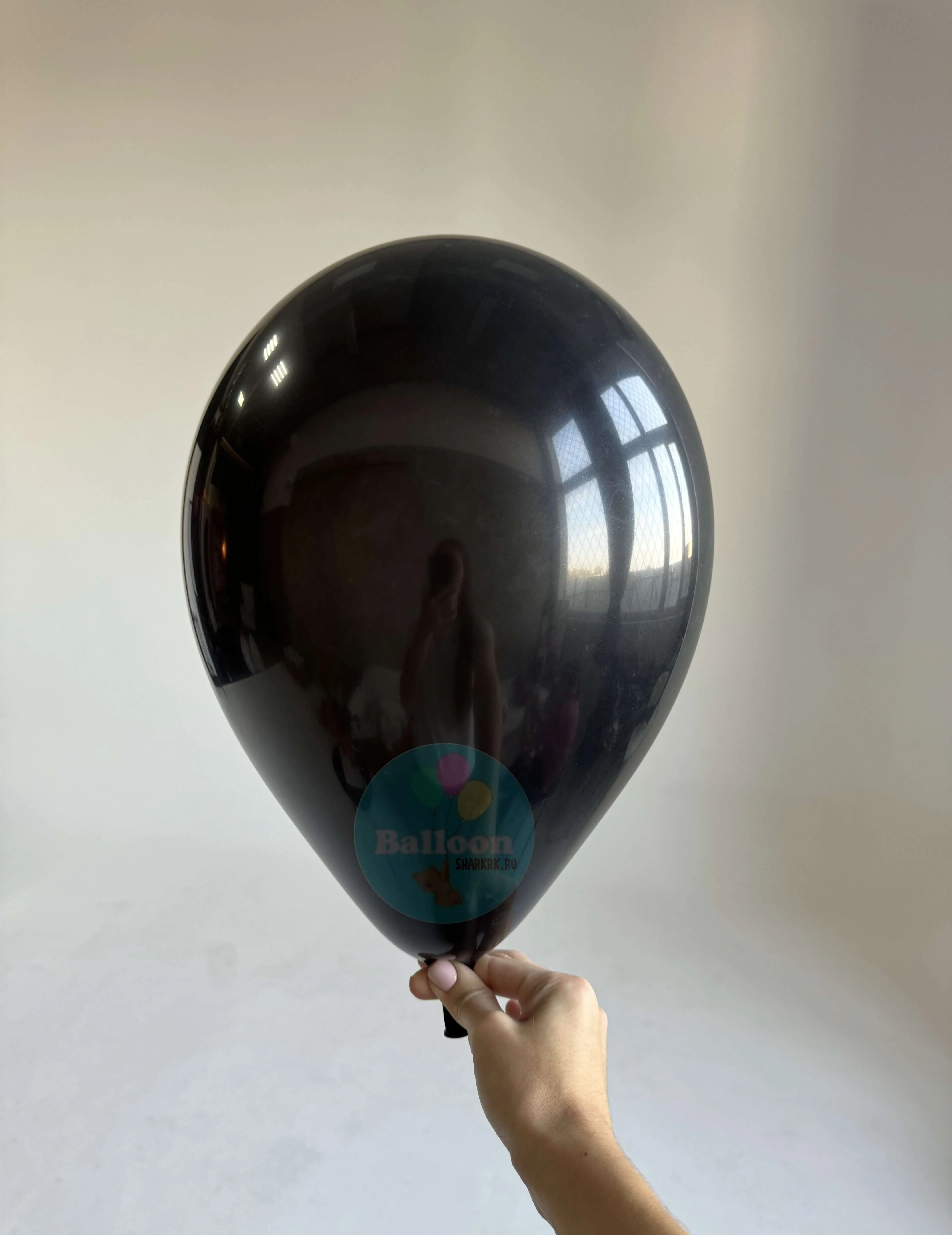 Гелиевый шар, Черный, 12"/30 см
