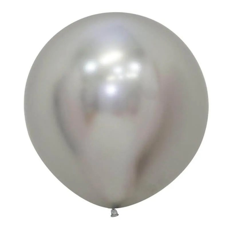 Гелиевый шар, Рефлекс Серебро (Зеркальные шары), 24"/60 см Воздушный шар - Гелиевый шар, Рефлекс Серебро (Зеркальные шары), 24"/60 см