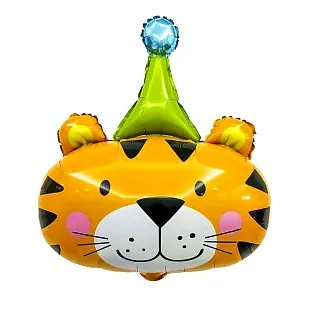 Воздушный шар - Фигура, Тигренок в колпаке голова 32"/80 см