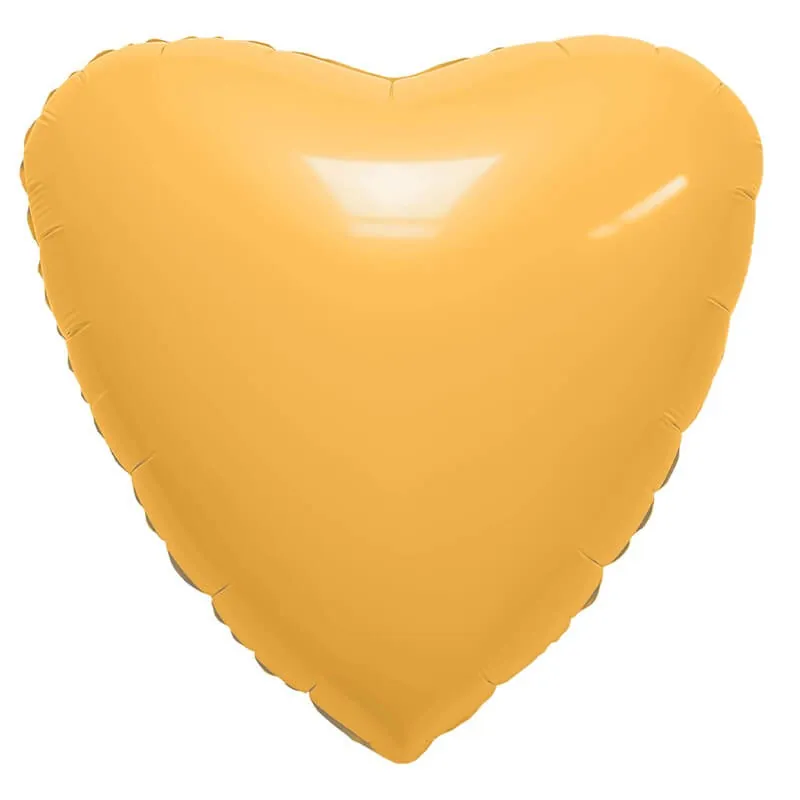 Воздушный шар - Сердце, Мистик Абрикос, 18"/45 см