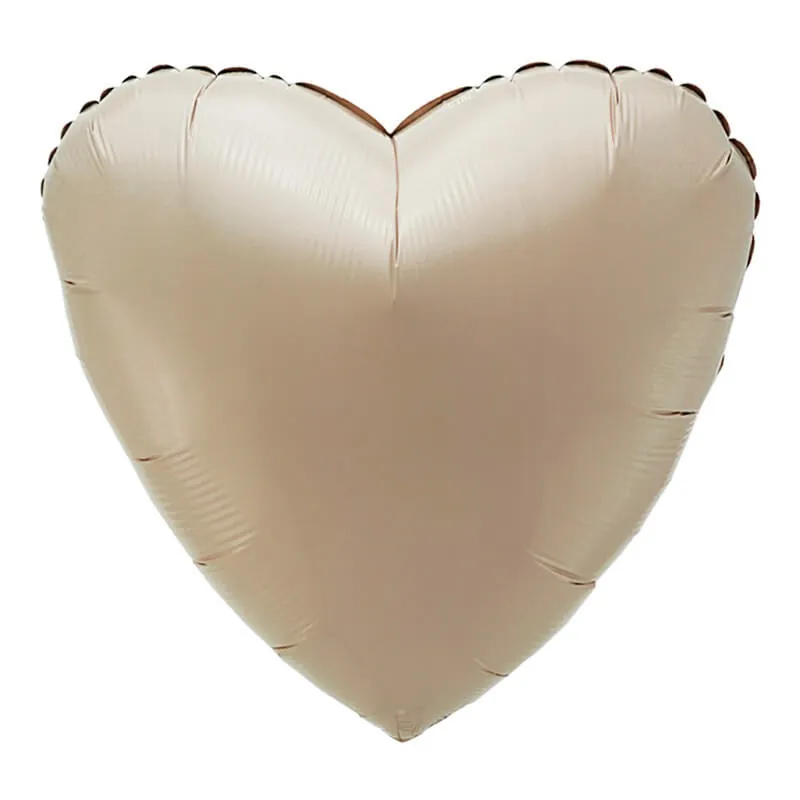 Воздушный шар - Сердце, Мистик крем, 18"/45 см
