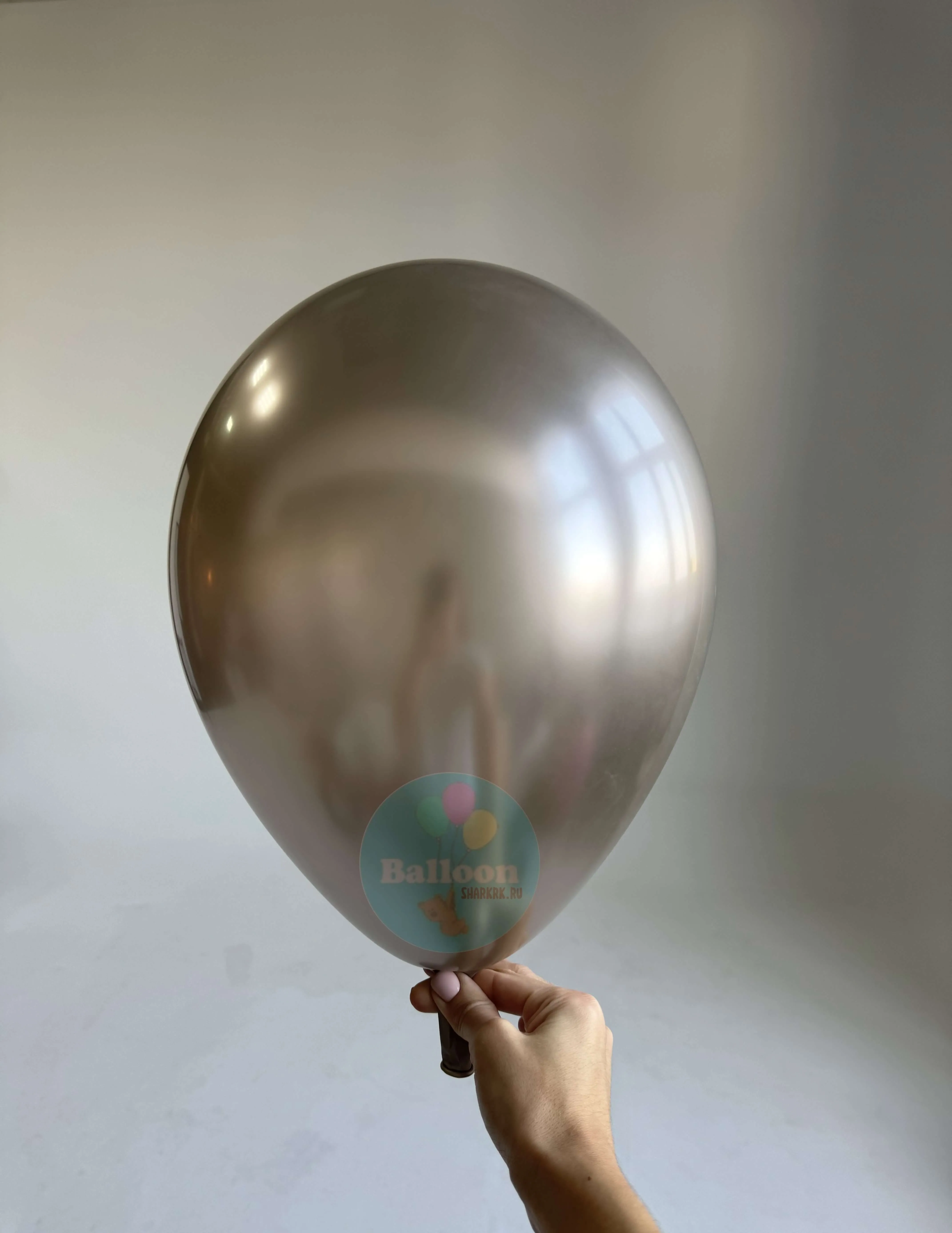 Гелиевый шар, Зеркальные, Шампань Рефлекс 12"/30 см