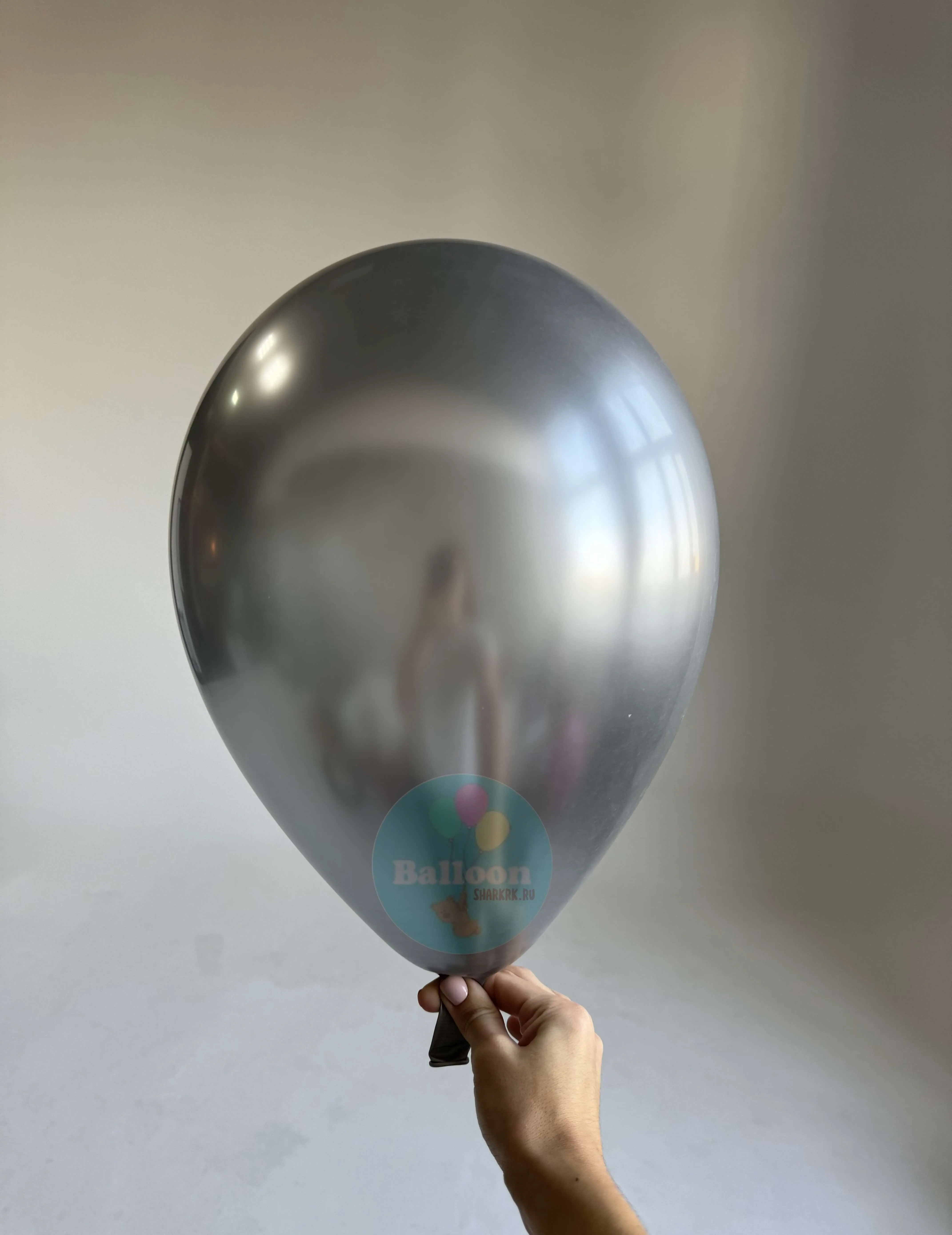 Гелиевый шар, Зеркальные, Серебро Рефлекс 12"/30 см