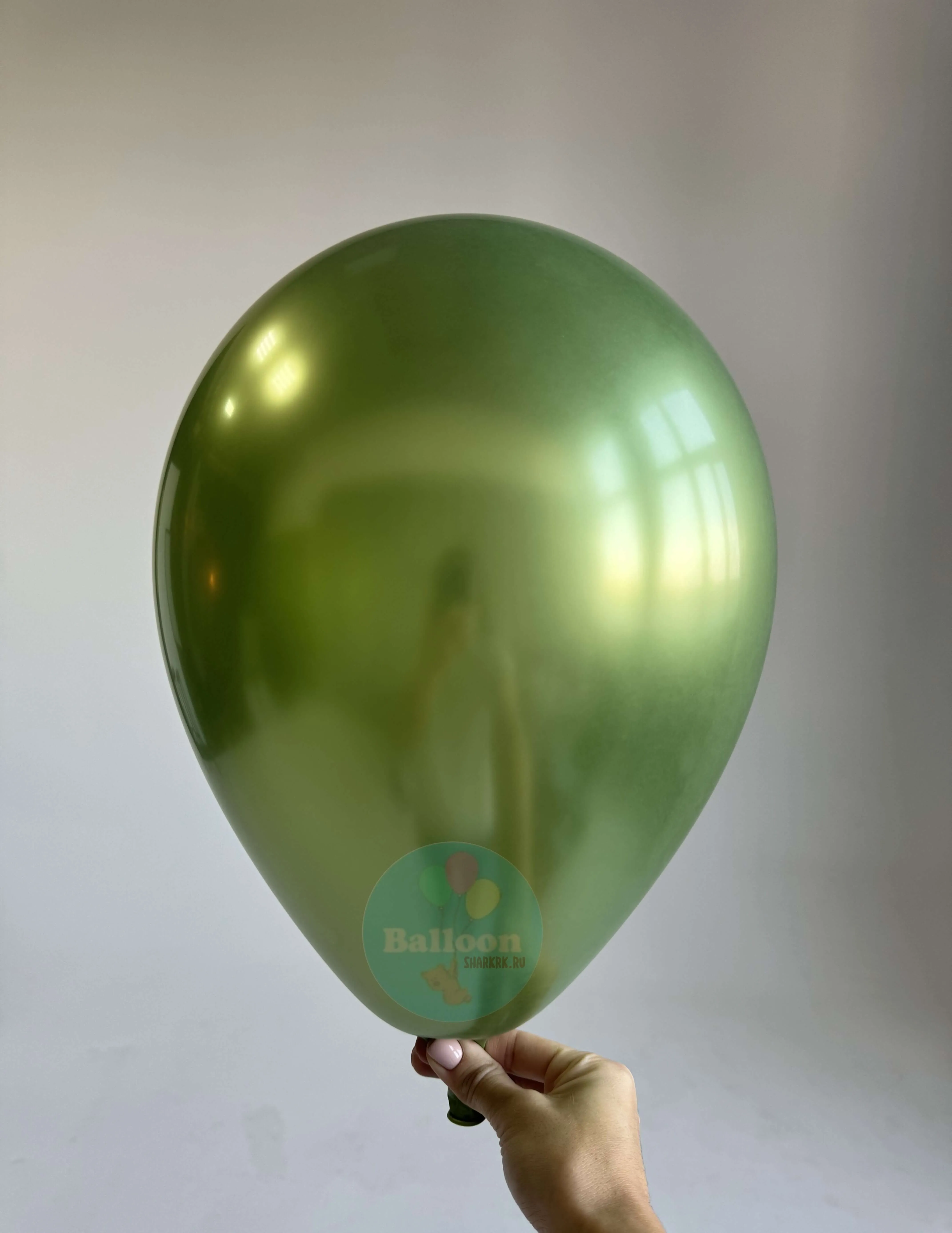 Гелиевый шар, Зеркальные, Лайм Рефлекс 12"/30 см