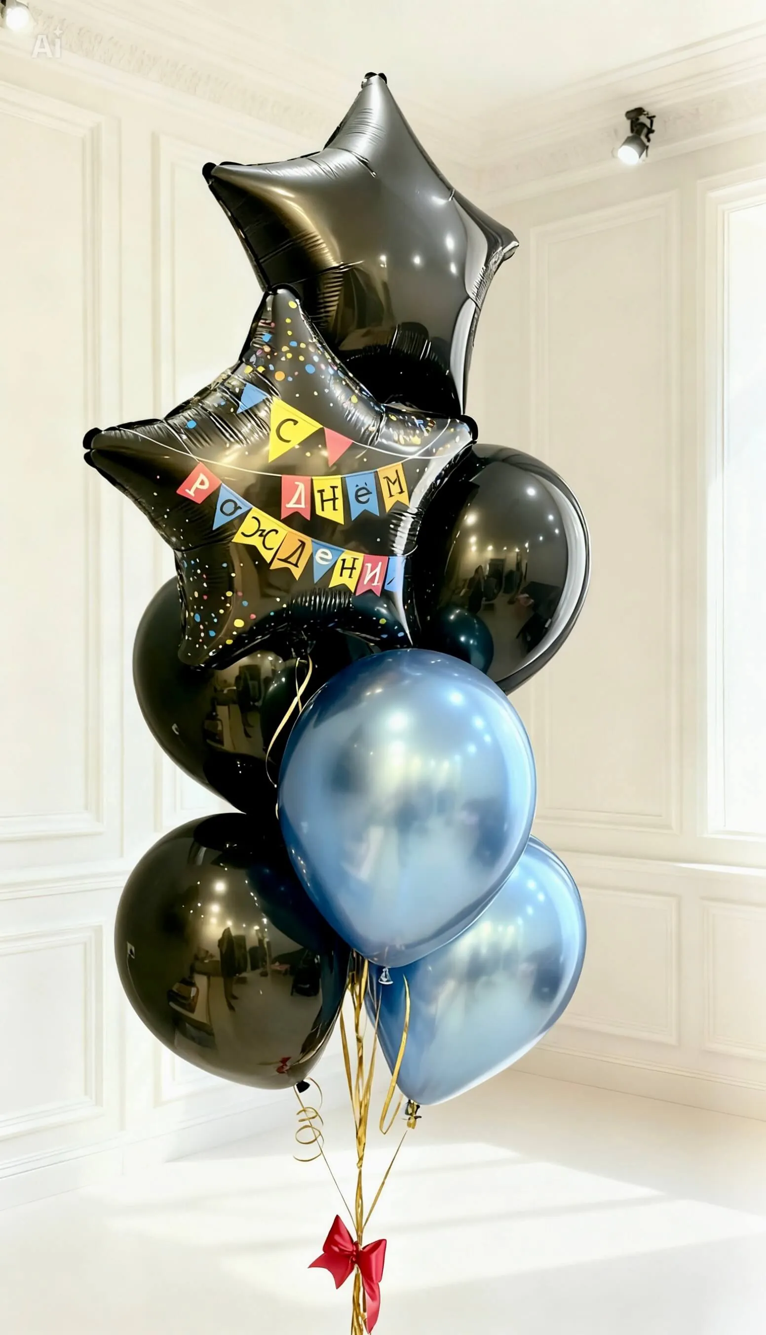 Воздушный шар - Фонтан Флажки