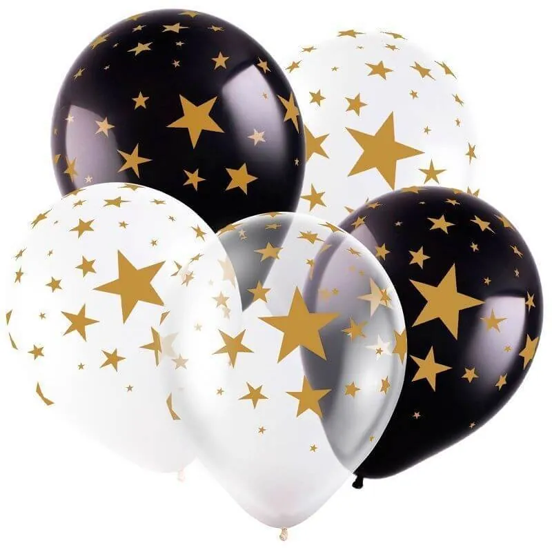 Гелиевый шар, Звезды, Ассорти, 12"/30 см
