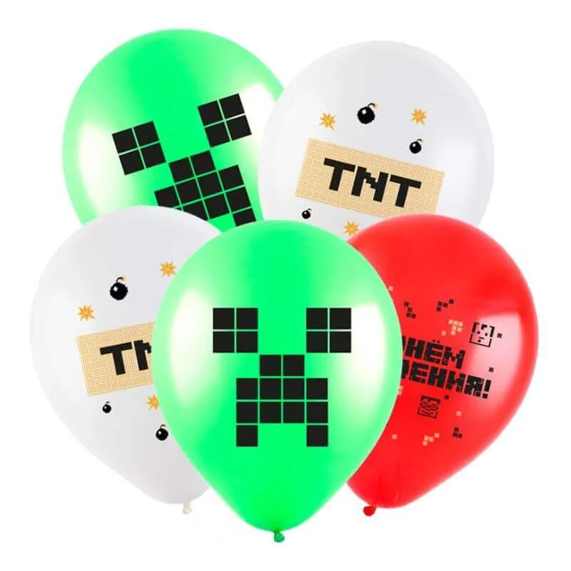 Гелиевый шар, Пиксели, Ассорти, 12"/30 см