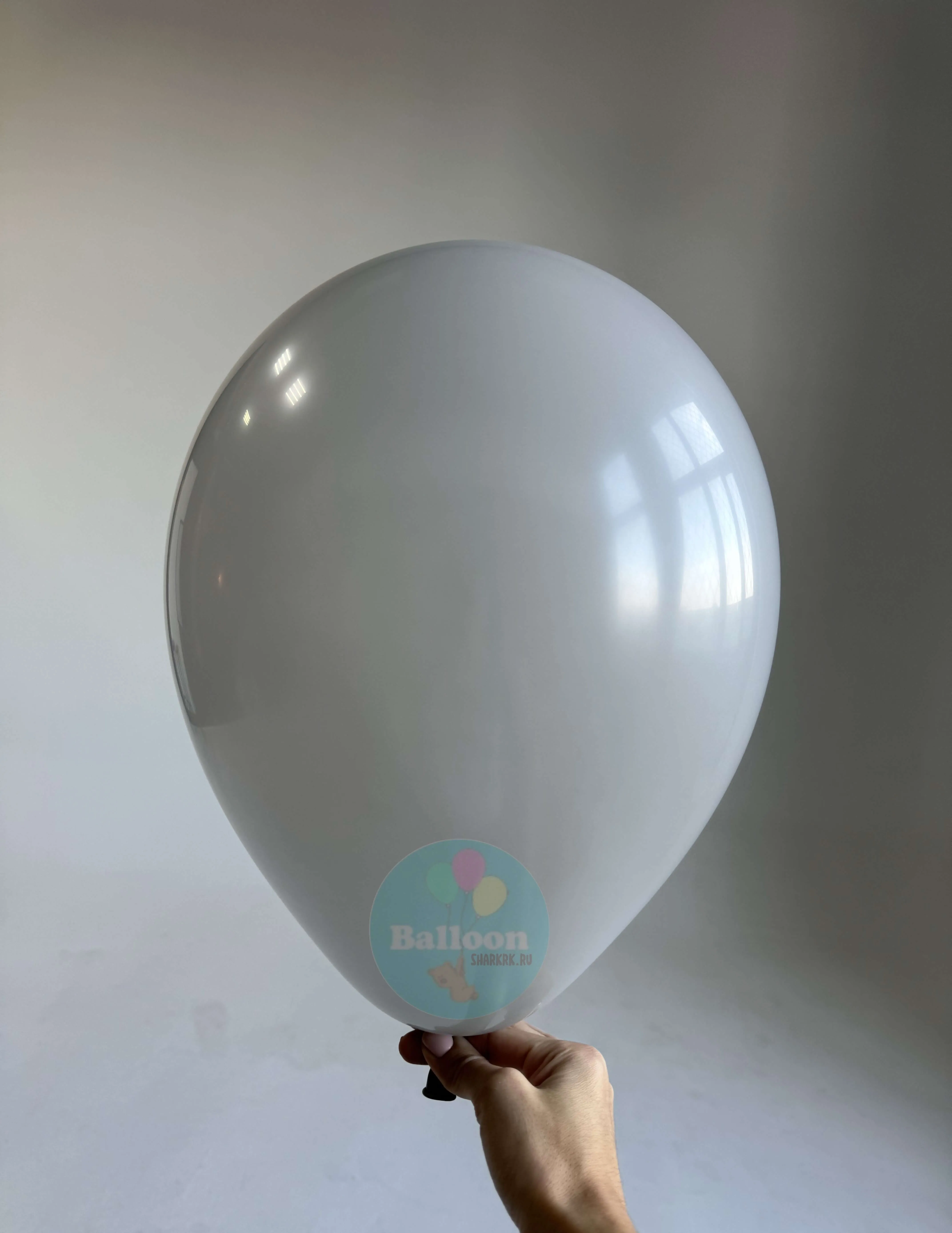 Гелиевый шар, Серый, 12"/30 см