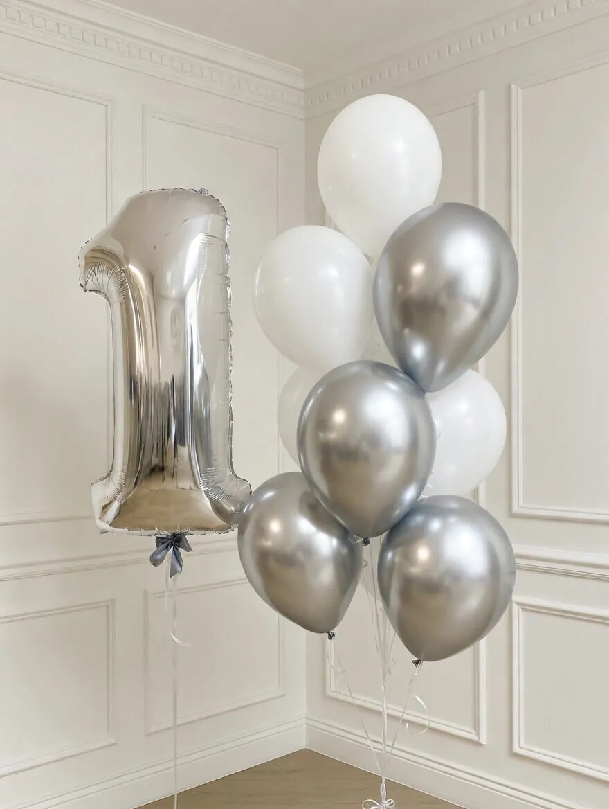 Воздушный шар - Комплект в серебре