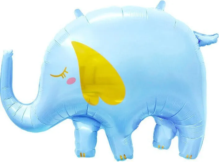 Воздушный шар - Фигура, Выписка Слоник, Голубой 33"/84 см