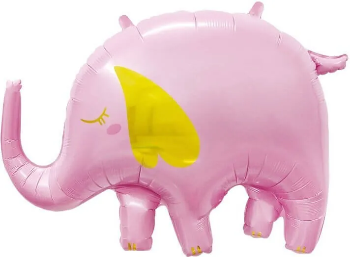 Воздушный шар - Фигура, Выписка Слоник, Розовый 33"/84 см