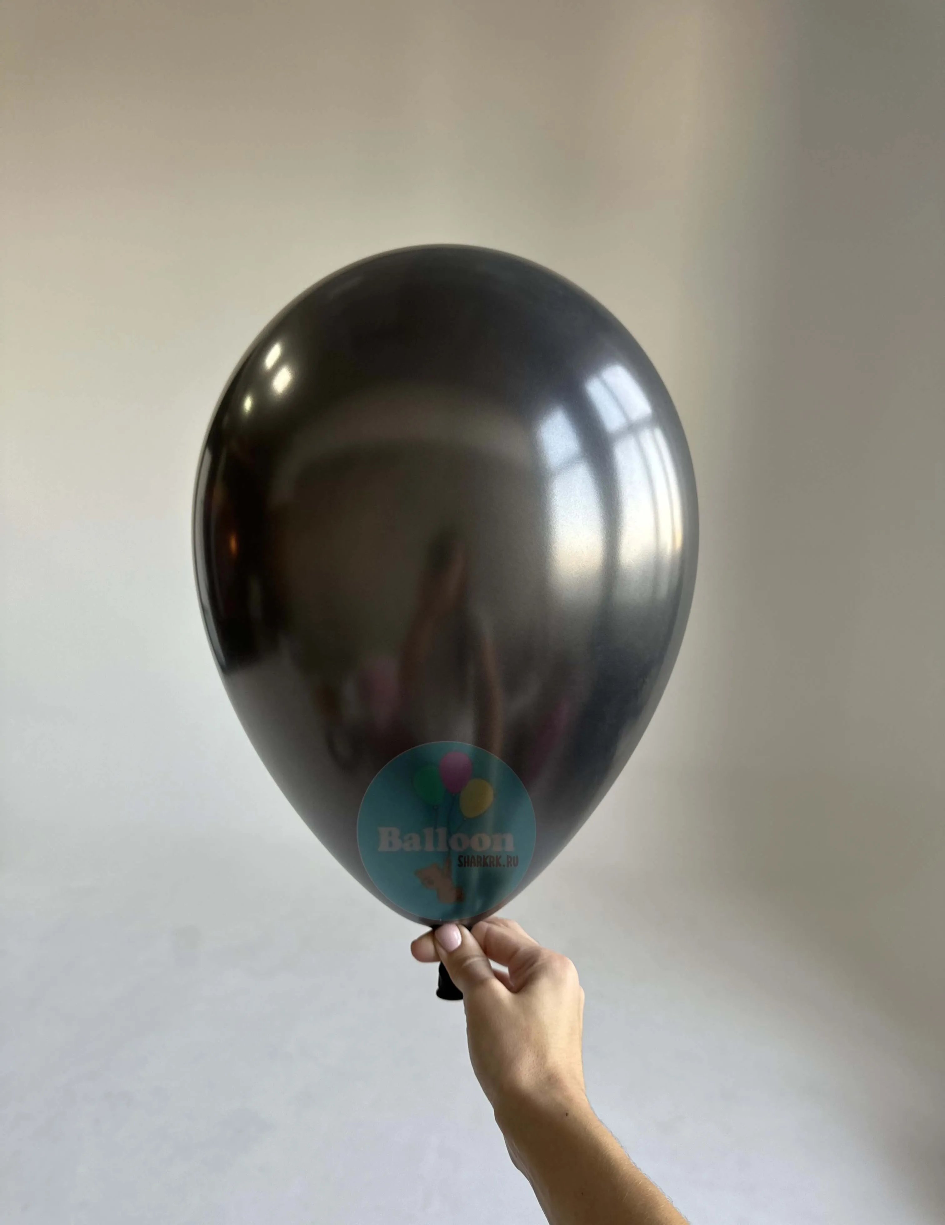 Гелиевый шар, Черный, Метал 12"/30 см