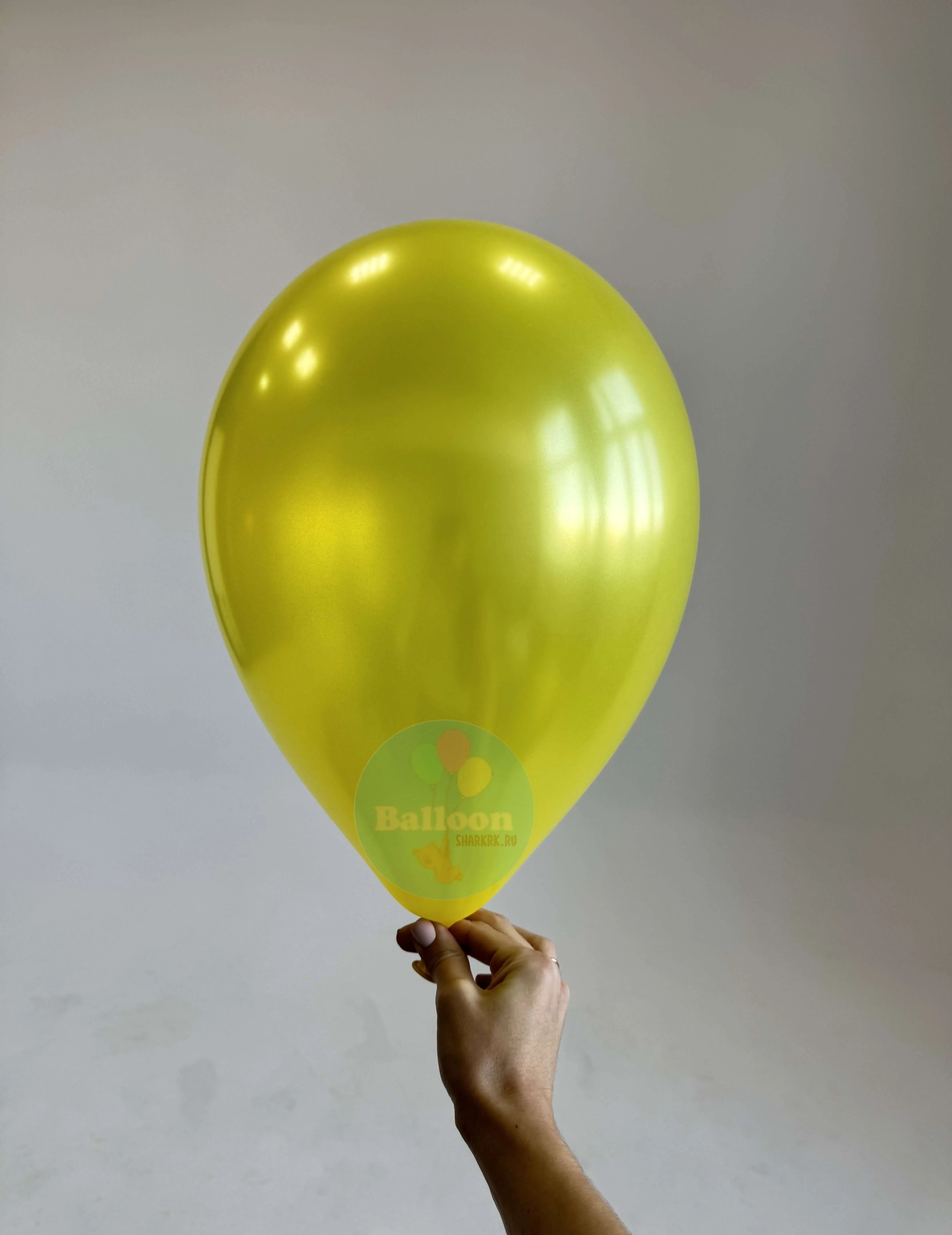 Гелиевый шар, Желтый, Метал 12"/30 см