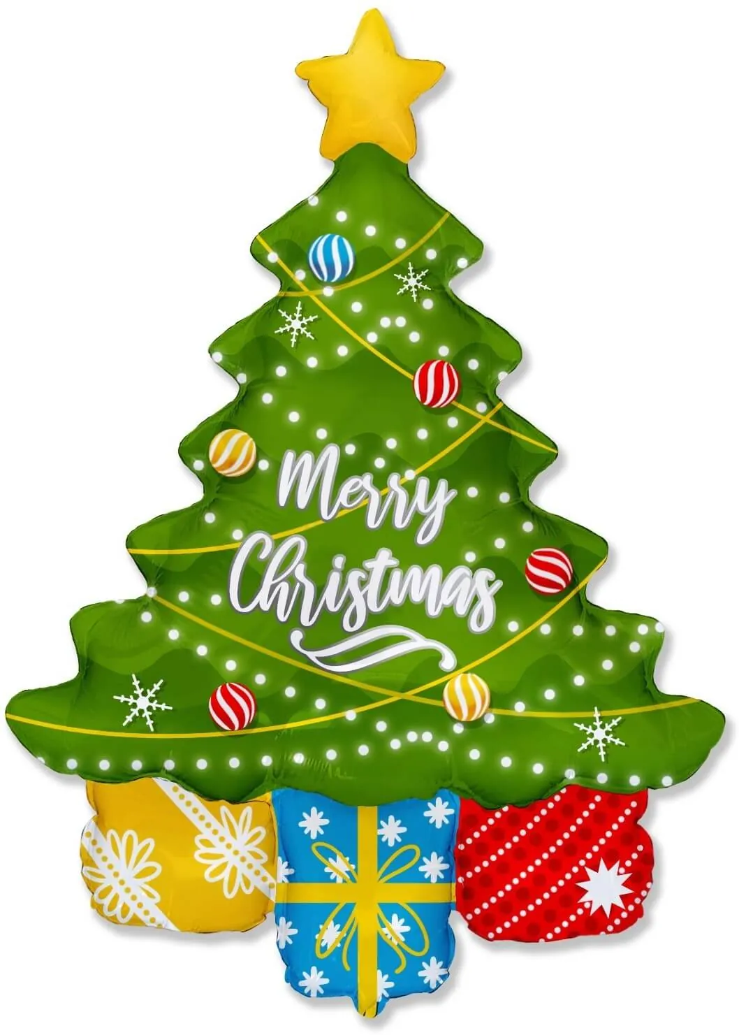 Воздушный шар - Фигура, НГ Новогодняя елочка и подарки 43"/109 см