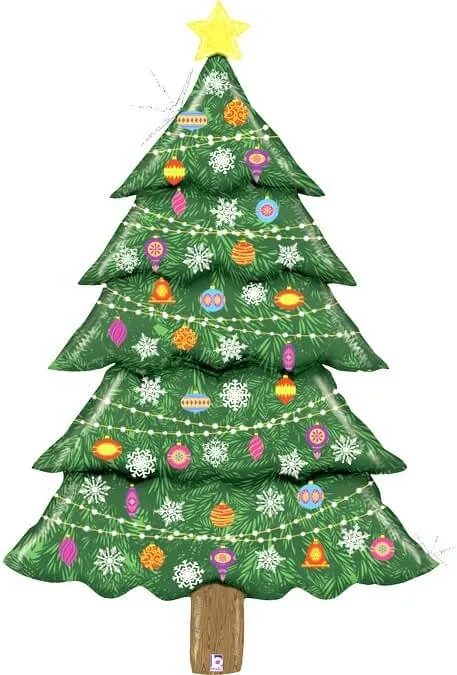 Воздушный шар - Фигура, НГ Новогодняя елка, Голография 63"/160 см