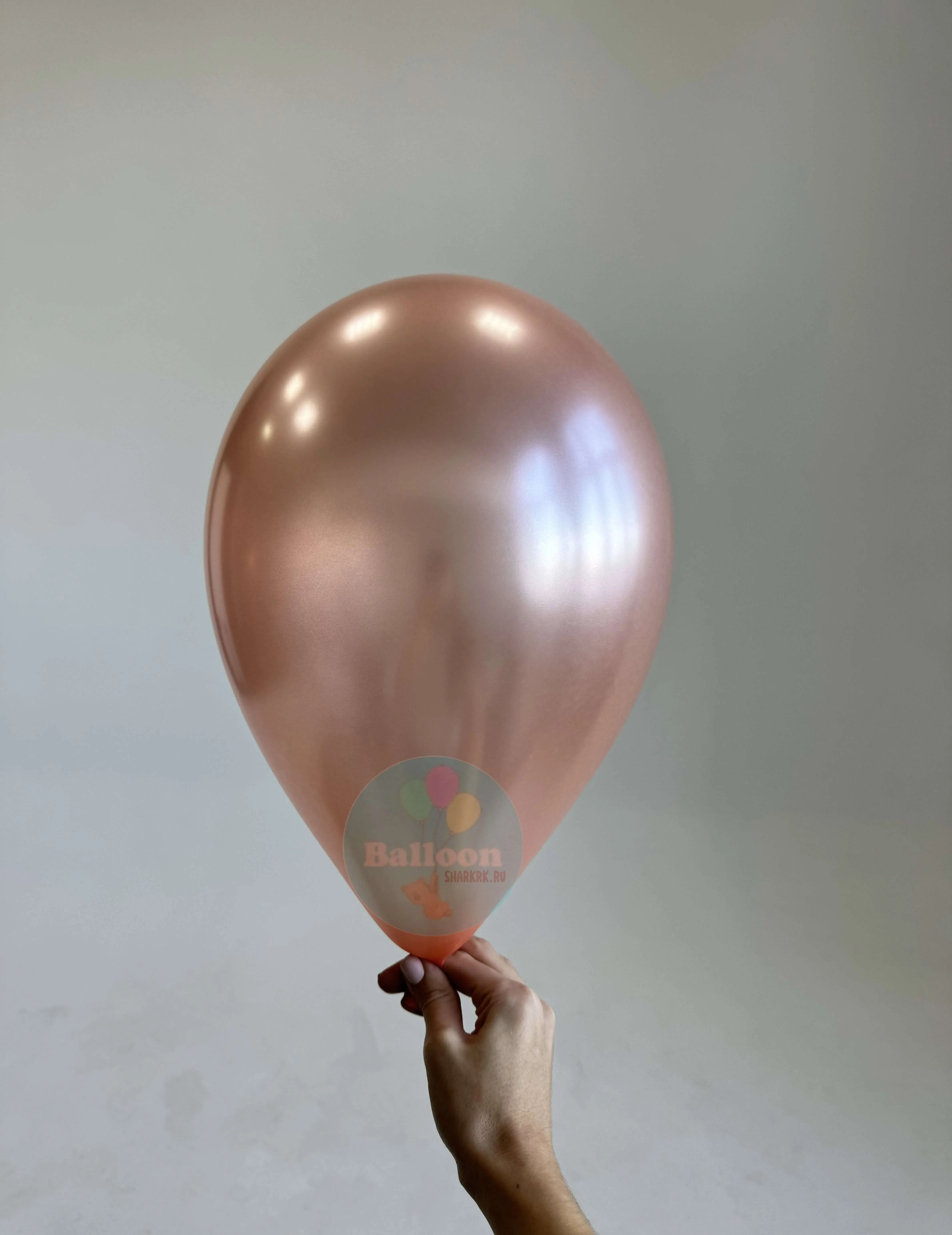 Гелиевый шар, Розовое золото, Металлик, 12"/30 см