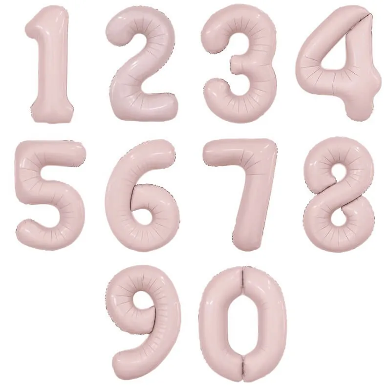 Воздушный шар - Цифра, Пыльная роза, 40"/100 см