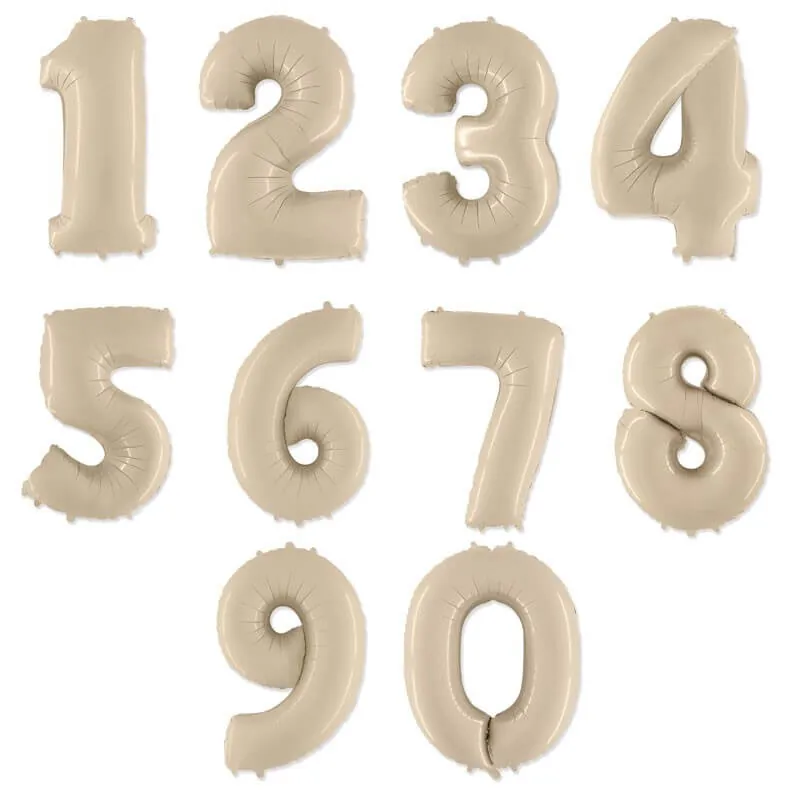 Воздушный шар - Цифра, Кремовый, 40"/100 см