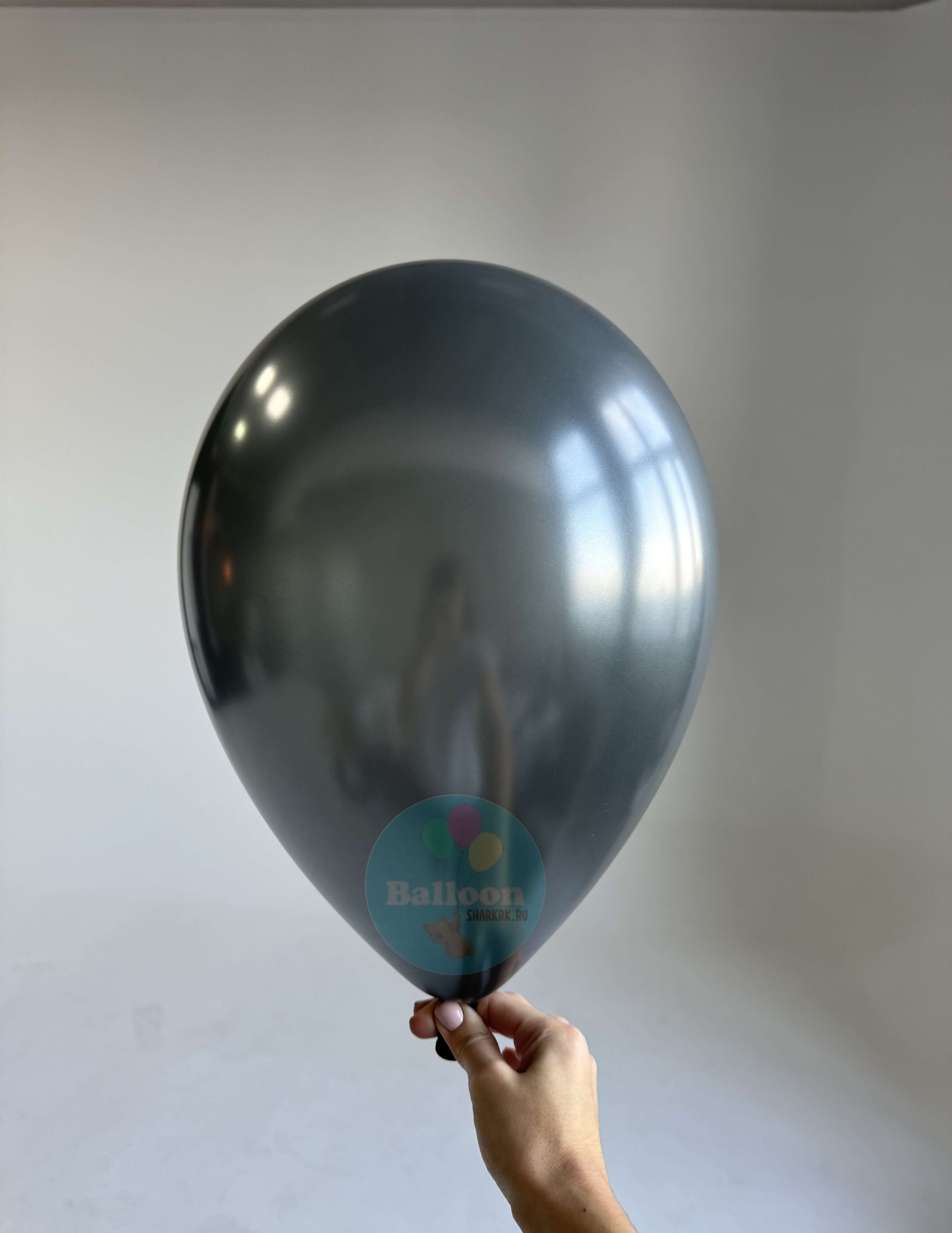 Гелиевый шар, Графит, Металлик, 12"/30 см