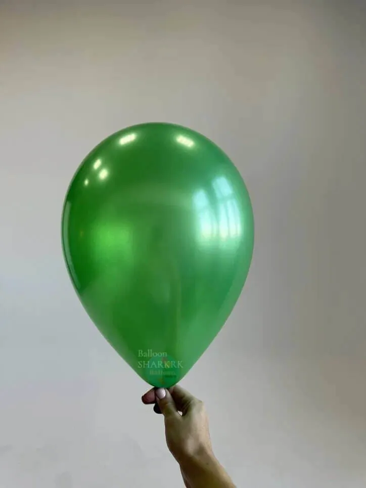 Гелиевый шар, Зеленый, Металлик, 12"/30 см