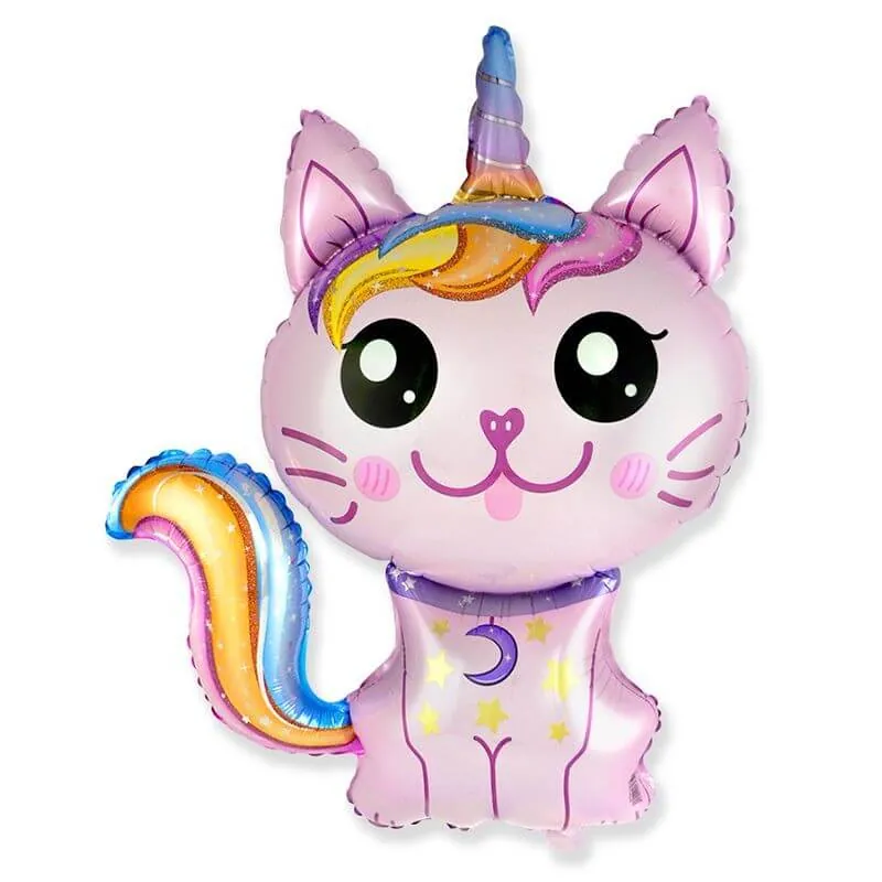 Фигура, Кошка-единорог 35"/89 см Воздушный шар - Фигура, Кошка-единорог 35"/89 см