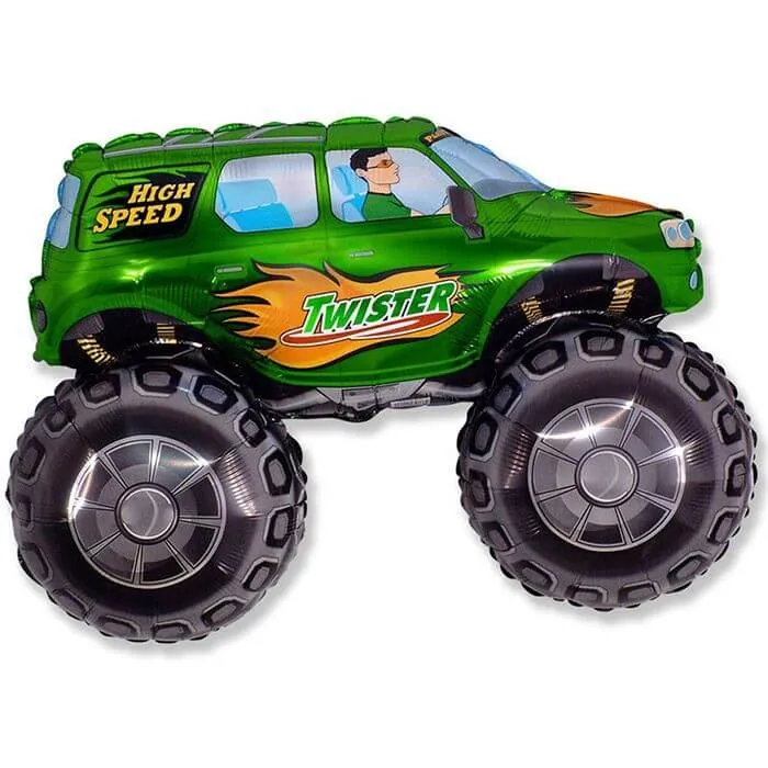 Воздушный шар - Фигура, Большой внедорожник, Зеленый 38"/96 см