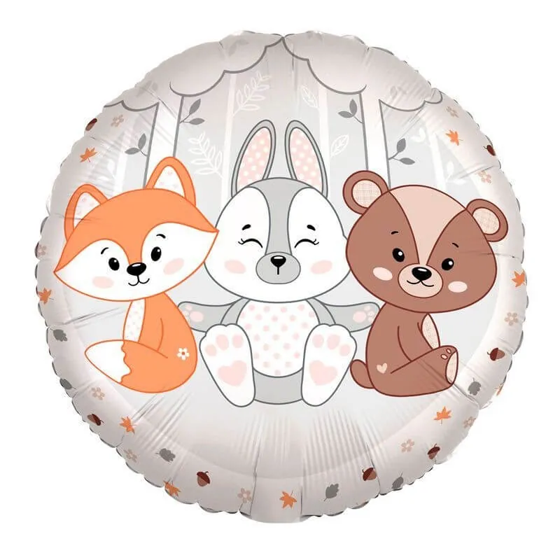 Воздушный шар - Круг, Волшебный лес, животные, 18"/45 см