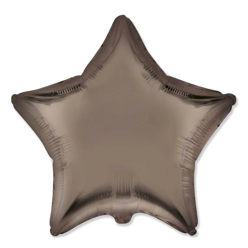 Воздушный шар - Звезда, Кофейный сатин, 18"/45 см
