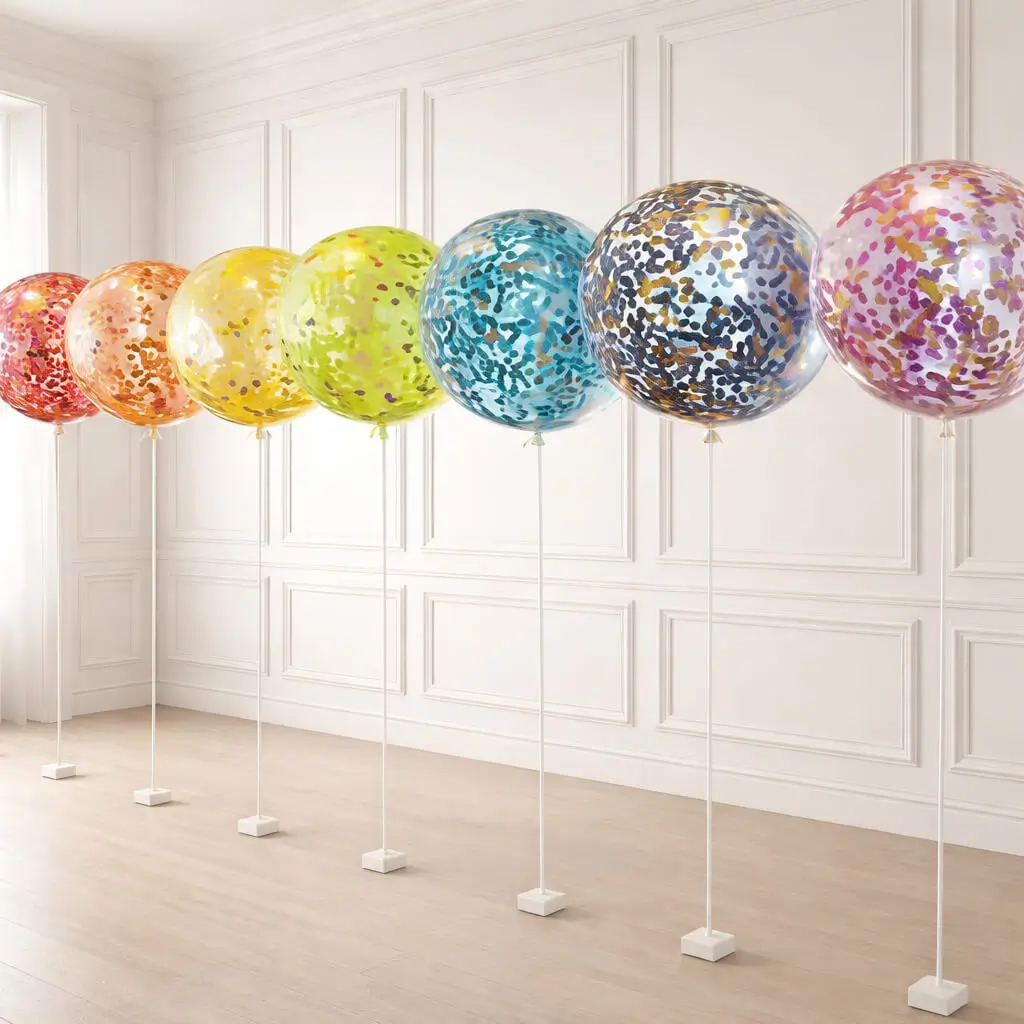 Гелиевый шар, С конфетти, 18"/45 см