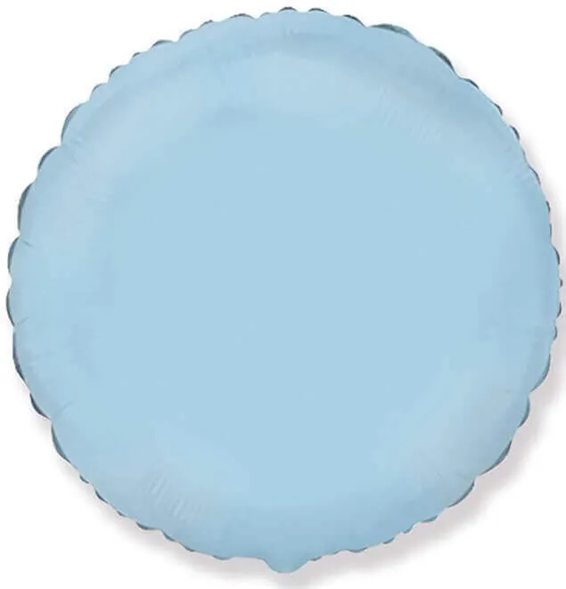 Воздушный шар - Круг, Голубой, 18"/45 см