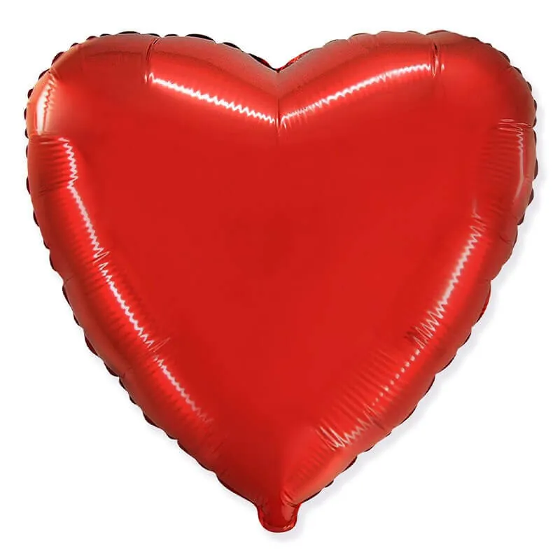 Воздушный шар - Сердце, Красный, 32"/81 см
