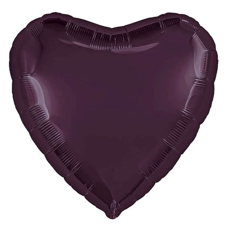 Воздушный шар - Сердце, Темная вишня, 32"/81 см