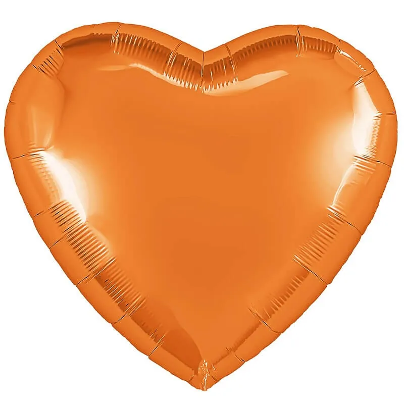 Воздушный шар - Сердце, Папайя, 32"/81 см