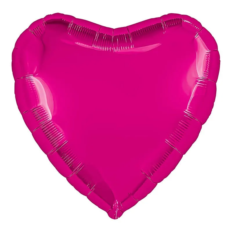 Воздушный шар - Сердце, Фуксия, 32"/81 см