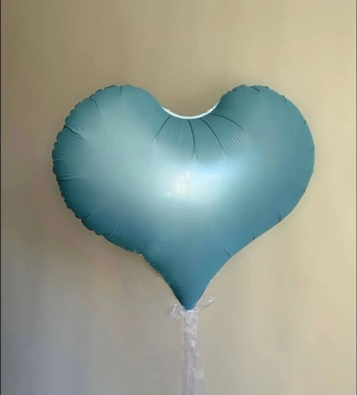 Воздушный шар - Сердце, Голубой, 22"/55 см