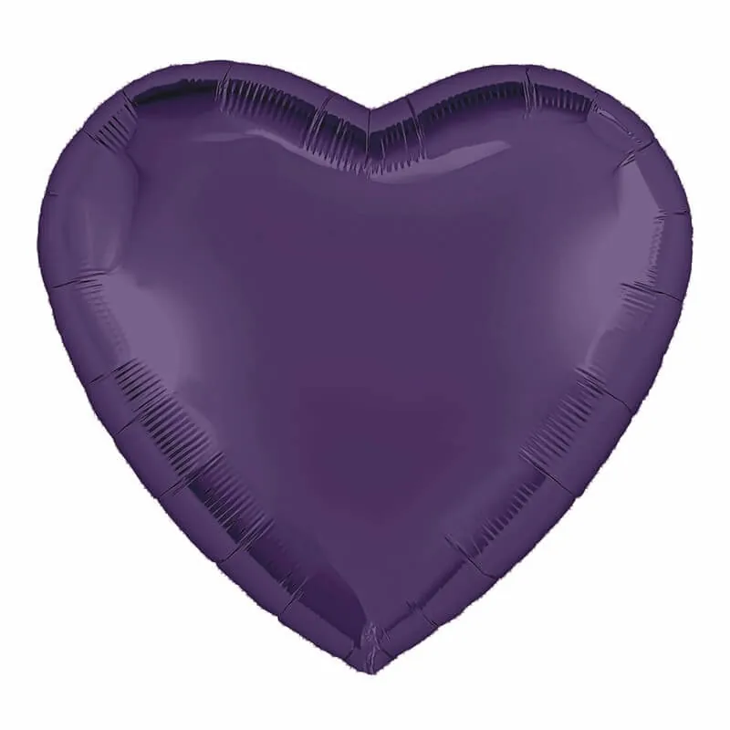 Воздушный шар - Сердце, Темно-фиолетовое, 36"/91 см