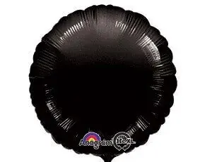 Воздушный шар - Круг, Черный, 18"/45 см