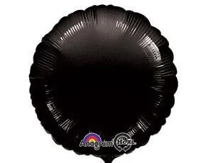 Воздушный шар - Круг, Черный, 18"/45 см